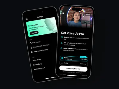 VoiceUp #3 ai app audio ios mobile ui ux