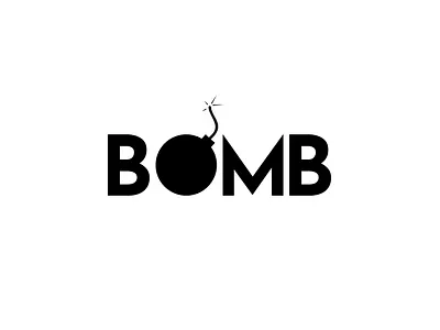 Bomb: Black & White Text Meaningful Logo series banner ads bomb bomb logo brand brand design branding design graphic design illustration logo logo design social media design text logo design thekishanmodi typography ui website