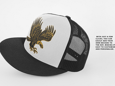 Realistic Trucker Hat Mockup 2 apparel artwork branding design five panels graphic design mockup template