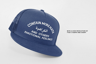 Realistic Trucker Hat Mockup 2 apparel artwork branding design five panels graphic design mockup template