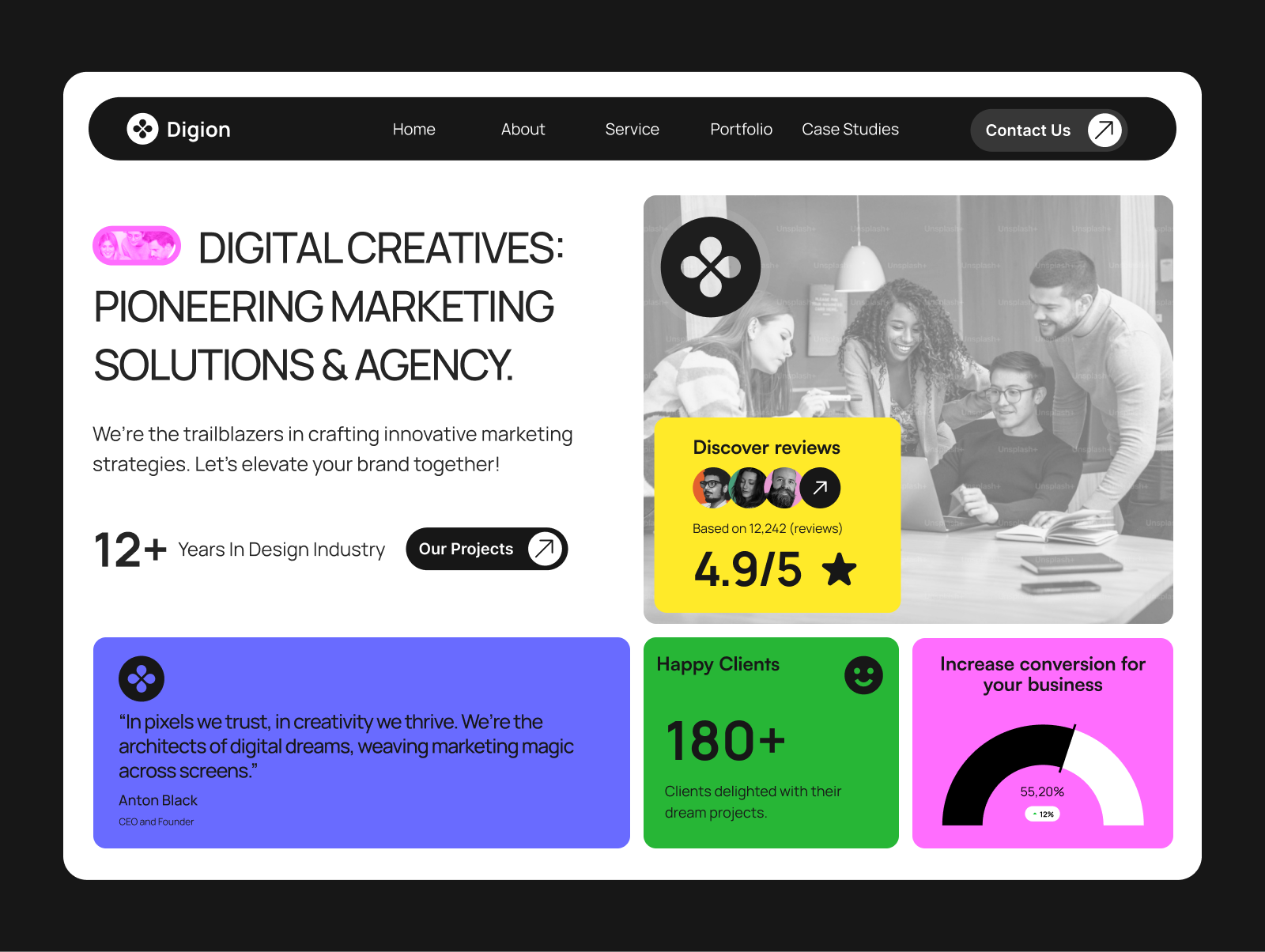 Modern Hero header for design agency agency artora creative header header design hero header modern header modern ui neel neel litoriya neelart prakhar prakhar neel sharma ui web design website