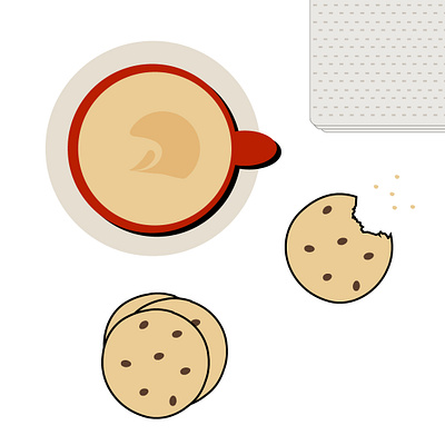 Tea and Cookies cartoon cartoonish cookies cute illustrations illustration tea vector illustration