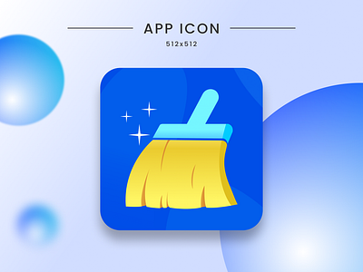 Broom Cleaner icon app graphics app icon branding design graphic design