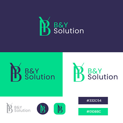 Logo Design for B&Y Solution by logo letter logo logo logo design logo mark modern logo