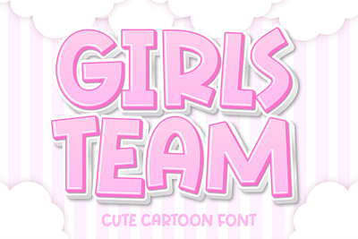 Girls Team Font book love cartoon font charming cheerful comic book cover font eye catching font book fun joyful headline font impressive title font