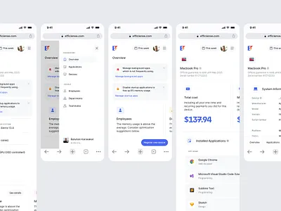 Efficiense® Software and Device Tracking System Responsive app design device management mobile responsive saas software system tracking