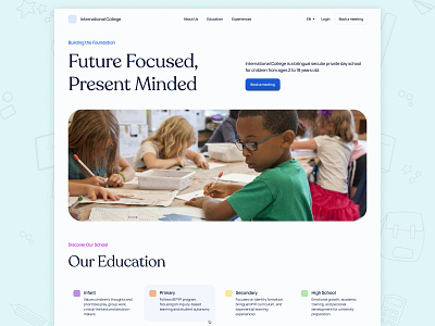 Concept for a local school desktop landing website