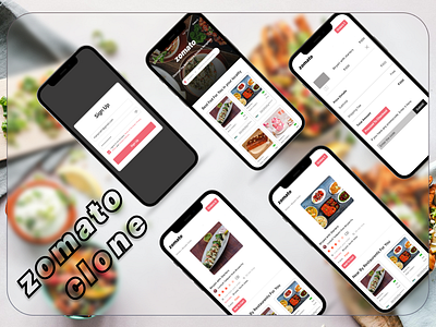 Zomato Clone App design figma personal project prototype uiux user flow wireframes zomato clone