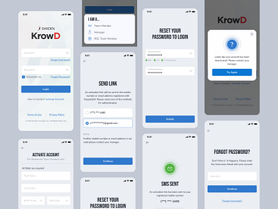KrowD app branding product design uxui web design