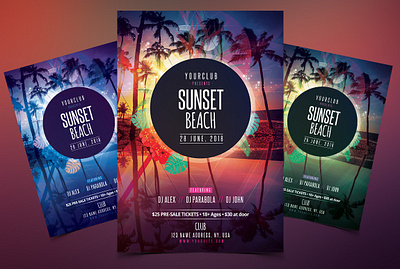 Sunset Beach PSD Flyer Template free psd flyer party flyer template psd