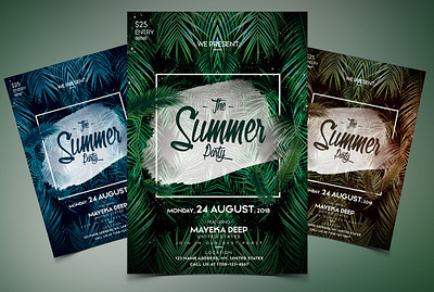 The Summer Party - PSD Event Flyer beach party flyer dj flyers event flyer flyer garden flyer music dj flyer party dj flyer party flyer psd flyer summer bash flyer summer beach flyer summer flyer tropical tropical flyer