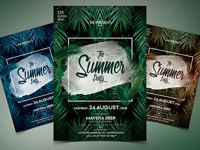 The Summer Party - PSD Event Flyer beach party flyer dj flyers event flyer flyer garden flyer music dj flyer party dj flyer party flyer psd flyer summer bash flyer summer beach flyer summer flyer tropical tropical flyer