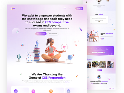 GradeForce⚡ Landing Page Design graphic design kids web design landing page design school website stu teaching web design ui uiux university web ui ux web design web ui web ux website design website uiux