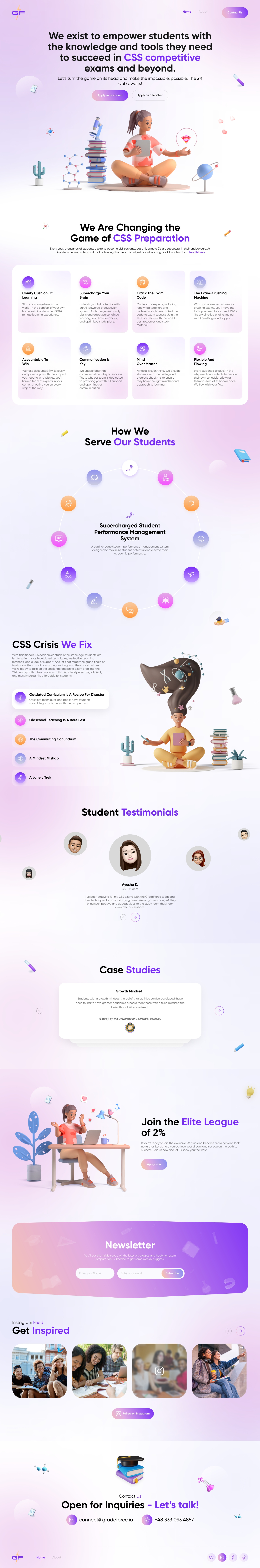 GradeForce⚡ Landing Page Design by Usama Arshad on Dribbble