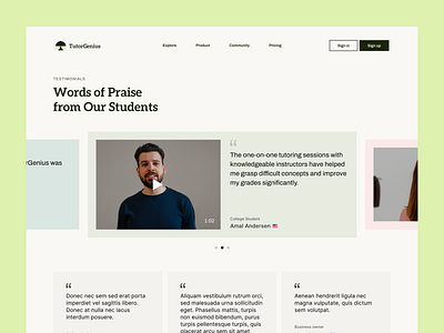 Testimonials - Online Tutoring Service design ui uiux uiuxdesign ux webdesign