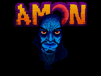 Amon 🌒 16bit 8bit animate animation aseprite character characterdesign game gameart illustration logo pixel pixelart sprite story type typography