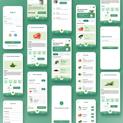 Plant Care 🌱 - Mobile App Design care creative designing graphic design mobile app design plant app product selling responsive selling app ui ui design uiux ux design visual design