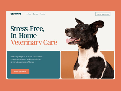 Petvet Website Concept animals colorful concept dog graphic design landingpage pet ui ux veterinary webdesign website