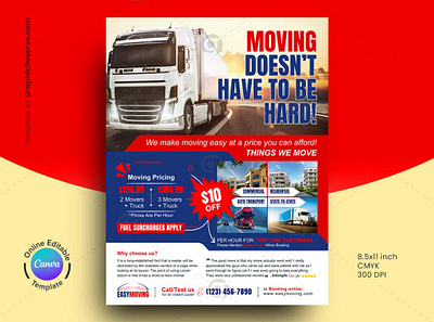 Easy Moving Flyer with Coupon Template Canva canva flyer templates flyer design flyer design canva templates flyer for local movers flyer templates local movers flyer canva local moving flyer moving company flyer moving company flyer canva