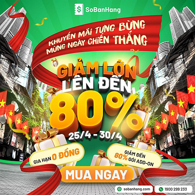 Sun Design: Happy VietNam independent day promotion 30.4 ads banner branding design graphic design illustration logo poster thietke ui