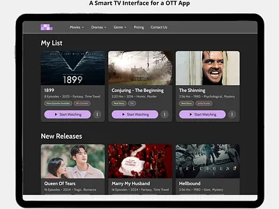 Daily UI Challenge #88 design dramas movie streaming movies ott app smart tv smart tv interface tags tv interface ui uichallenge ux uxdesigner uxui web design