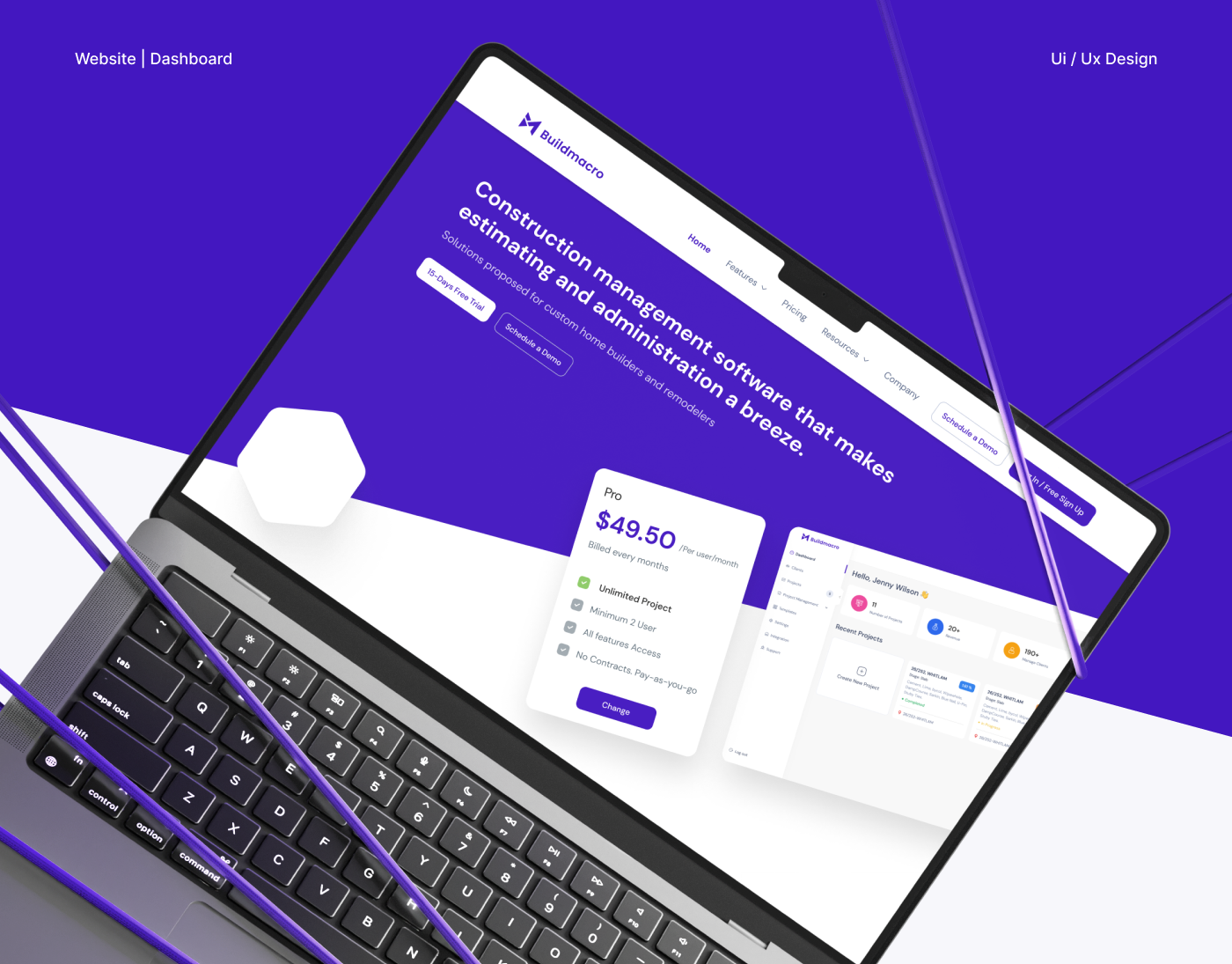 Buildmacro | Homebuilder Management Software blue website dashboard design home builder home builder website ui ux website
