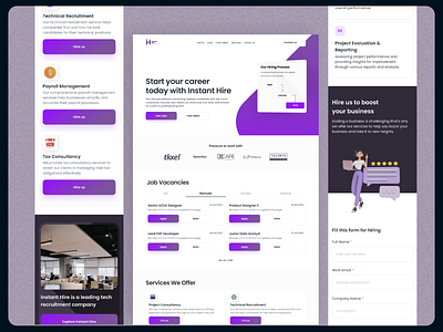 Instant Hire-Hiring Platform 3d behance branding design dribble figma graphic design illustration job portal logo typography ui ui design ui ux ux design web design website