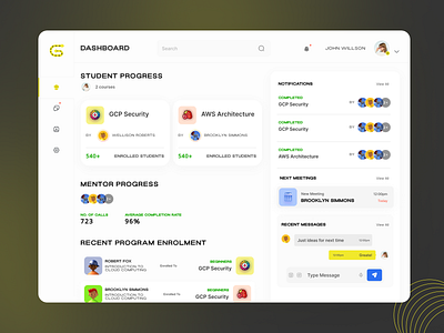 Online Learning Platform Web UI courses dashboard homepage learning online uiux web ui welldux