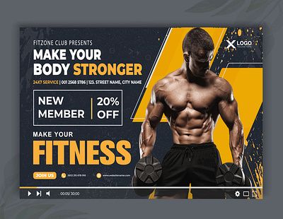 YouTube Thumbnail for fitness and gym advertising fitness fitness website fitnessgym gym website thumbnail thumbnail design youtube youtube banner youtube cover youtube thumbnails