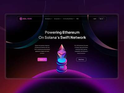 SOL EVM - Design Concept blockchain dapps ethereum figmadesign solana solevm uidesign