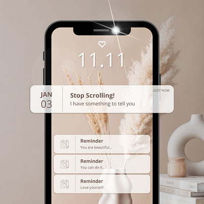 Phone notification reminder graphic design ui