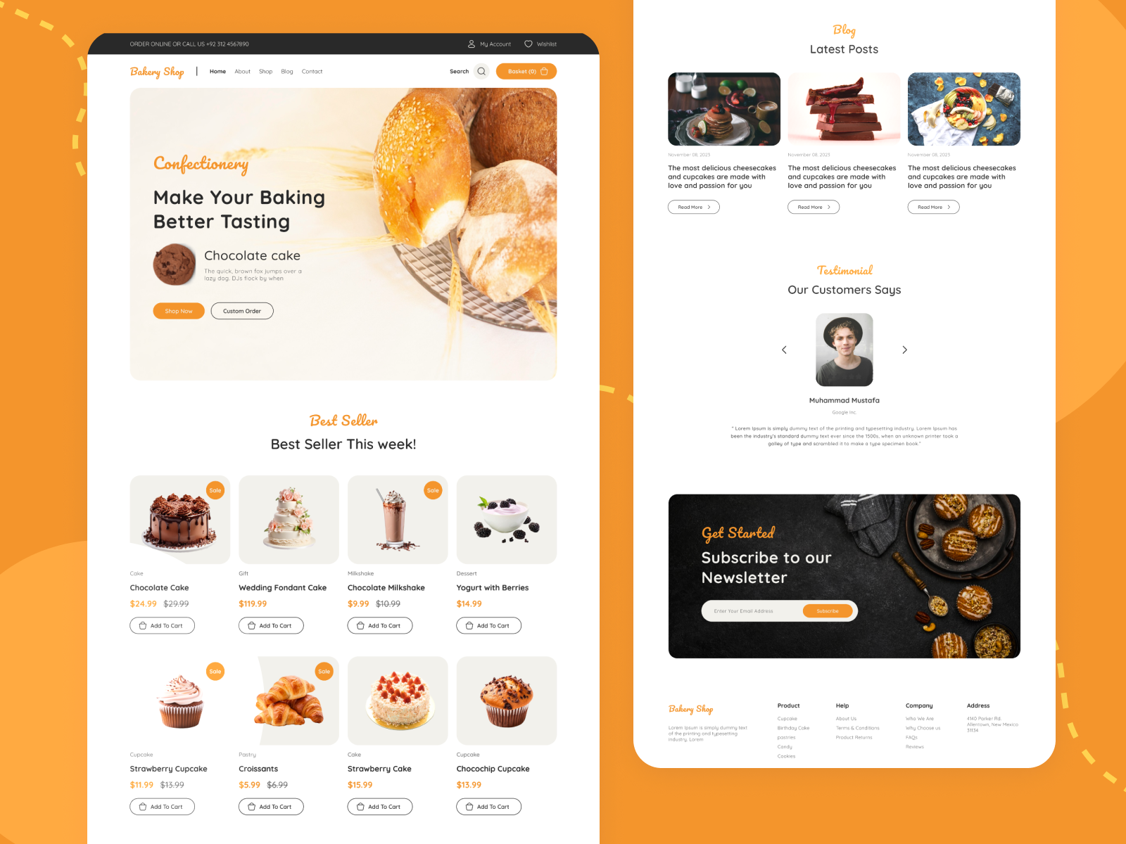 Bakery Shop Landing Page by Muhammad Mustafa on Dribbble