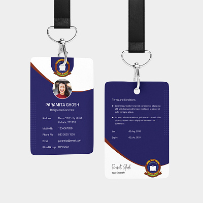Asleha Girls' College ID Card Design branding design id id card identity card print design stationary