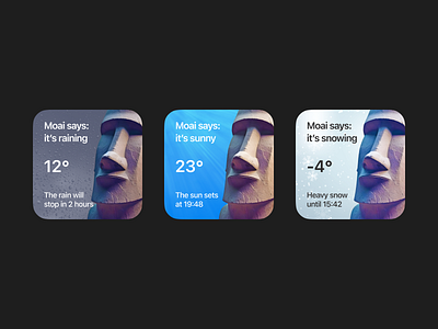 Weather Stone iOS Widget design ios moai stone ui weather widget