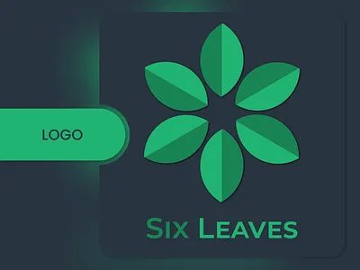 Logo of Six Leaves adobe illustrator dark green illustration leaf leaves light logo minimal minimal logo simple six leaves vector