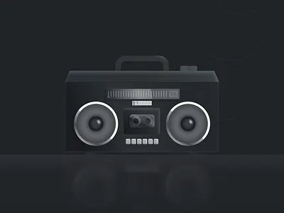 Cassette Radio vector art music retro svg vector
