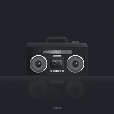 Cassette Radio vector art music retro svg vector