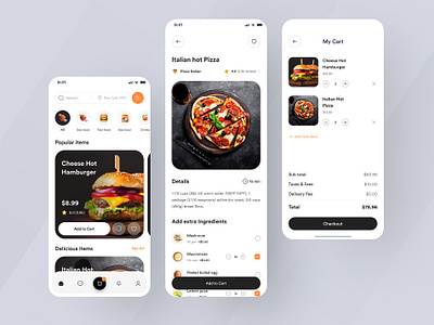 Food ordering 📱 - Mobile App Design creative design design ecommerce food app food order graphic design illustration mobile app ui uiux web design