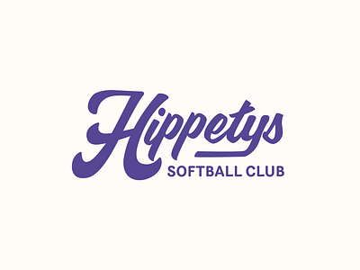 Hippetys Softball Logo baseball branding design logo script softball sports branding