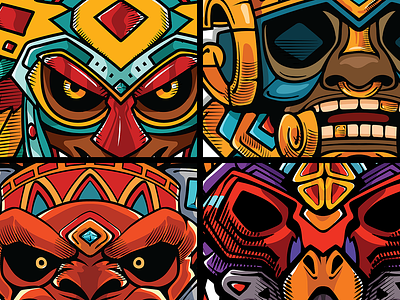 Energy Totems adobe art artwordk aztec branddesign branding creative design drawing graphic design illustration illustrator inspiration logo monkey shaman totens vector