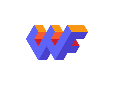 3D WF 3d f logo 3d icon 3d logo 3d mark 3d w logo block brand identity f letter logo letter mark logotype monogram w letter logo wf