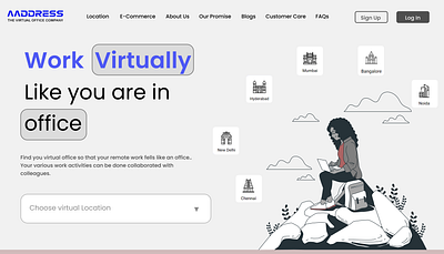 Virtual office registration branding design figma graphic design location office registration search ui ux virtual