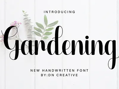 Gardening Script Font crafting font cute font design handwritten illustration monoline new font script script font