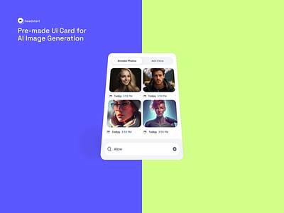 UI Card for AI Image Generation ai artificial intelligence figma gen ai generative ai mobile app ui ui card ui design ui kit uiux ux ux design