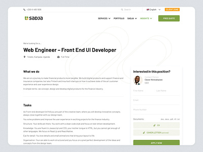 Job description page - design concept creative design design thinking design trends job job decription job details responsive design ui ui design uiux ux ux design web design web development website design