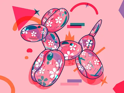 Pink Balloon dog balloon dog balloon unicorn birthday balloon png
