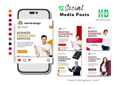 Social media posts for Business consulting Services hamiddesigns1 posts smm social media designs social media management social media posts
