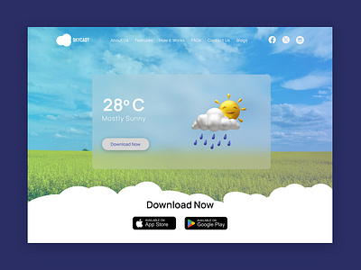 Daily Ui Challenge app landing page daily ui figma landing page marketing photoshop stormtracker ui weather app landing page weatherforecast web ui