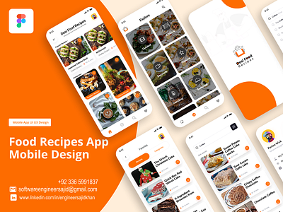 Food Recipes App | Mobile Design branding graphic design logo motion graphics ui ui ux