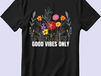 Flower T-shirt Design design fishing flower t shirt hiking illustration mother nurse outdoor random typography